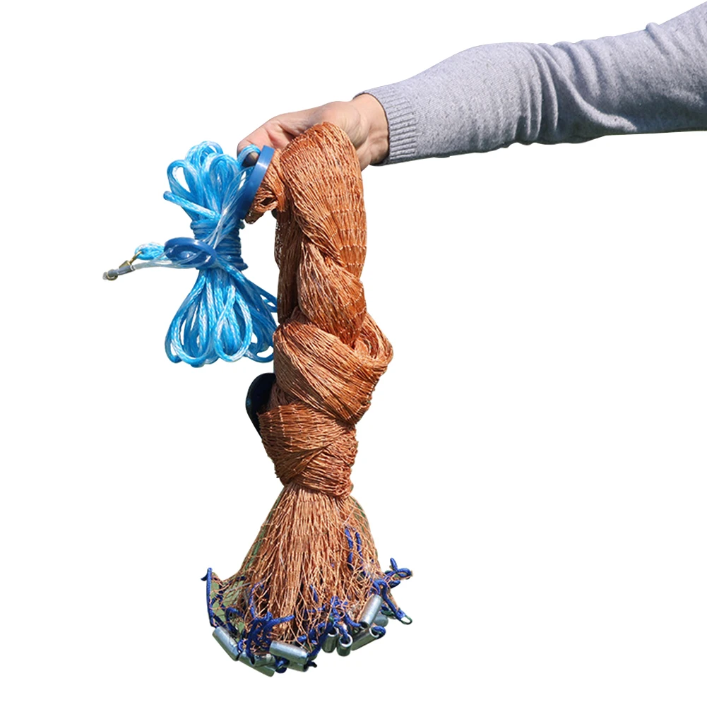 

3x1.5m Hand Throw Travel Fishing Net Lightweight Fine Mesh Practical Multifunction Folding Home Durable Beginners Outdoor Sports