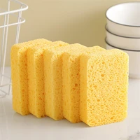 2pcspack cleaning sponge wood pulp sponge block scouring pad pot and bowl scrubbing cloth thickened kitchen rag cleaning brush