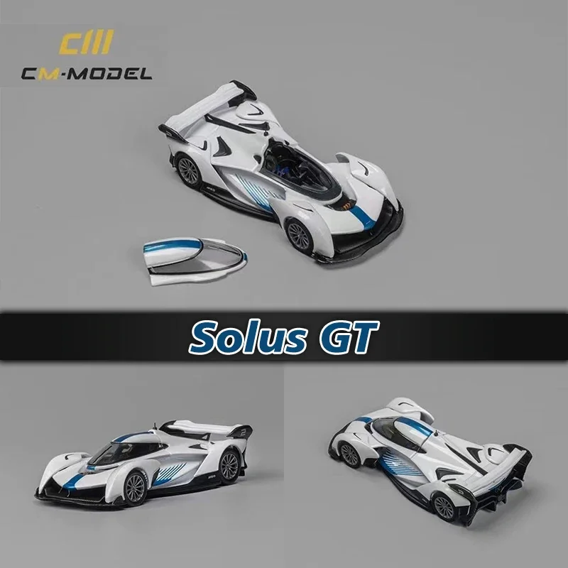 CM 1:64 Solus GT V10 Белая съемная крыша литая под давлением диорама модель автомобиля