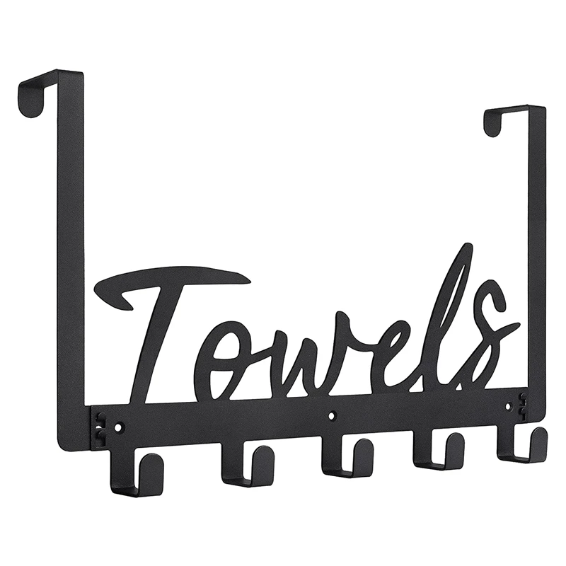 

Towel Hooks Over The Door Hooks Hangers Wall Mount Towel Rack Towel Holder For Bathroom, Storage Robe Coat