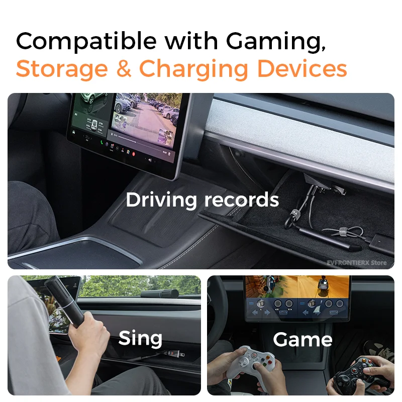 Док-станция для Tesla Model 3Y3 HighlandY Juniper 21+ Glovebox USB-концентратор, 4 порта расширения USB 3.0, передача данных и зарядка (art.: 3920d3d1ff65d) - 3920d3d1ff65d