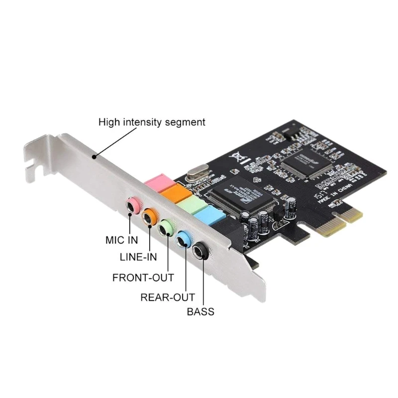 Звуковая карта AXYB PCIe 5 1 внутренняя звуковая 3D стерео PCI-e 32/64 бит PCI Express для ПК чип