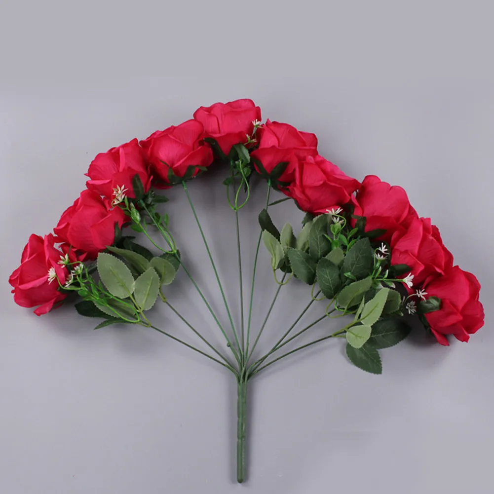 

10Head 45CM Roses Artificial Flowers Rose Flower Branch Artificial Red Roses Realistic Fake Rose Wedding Decoration