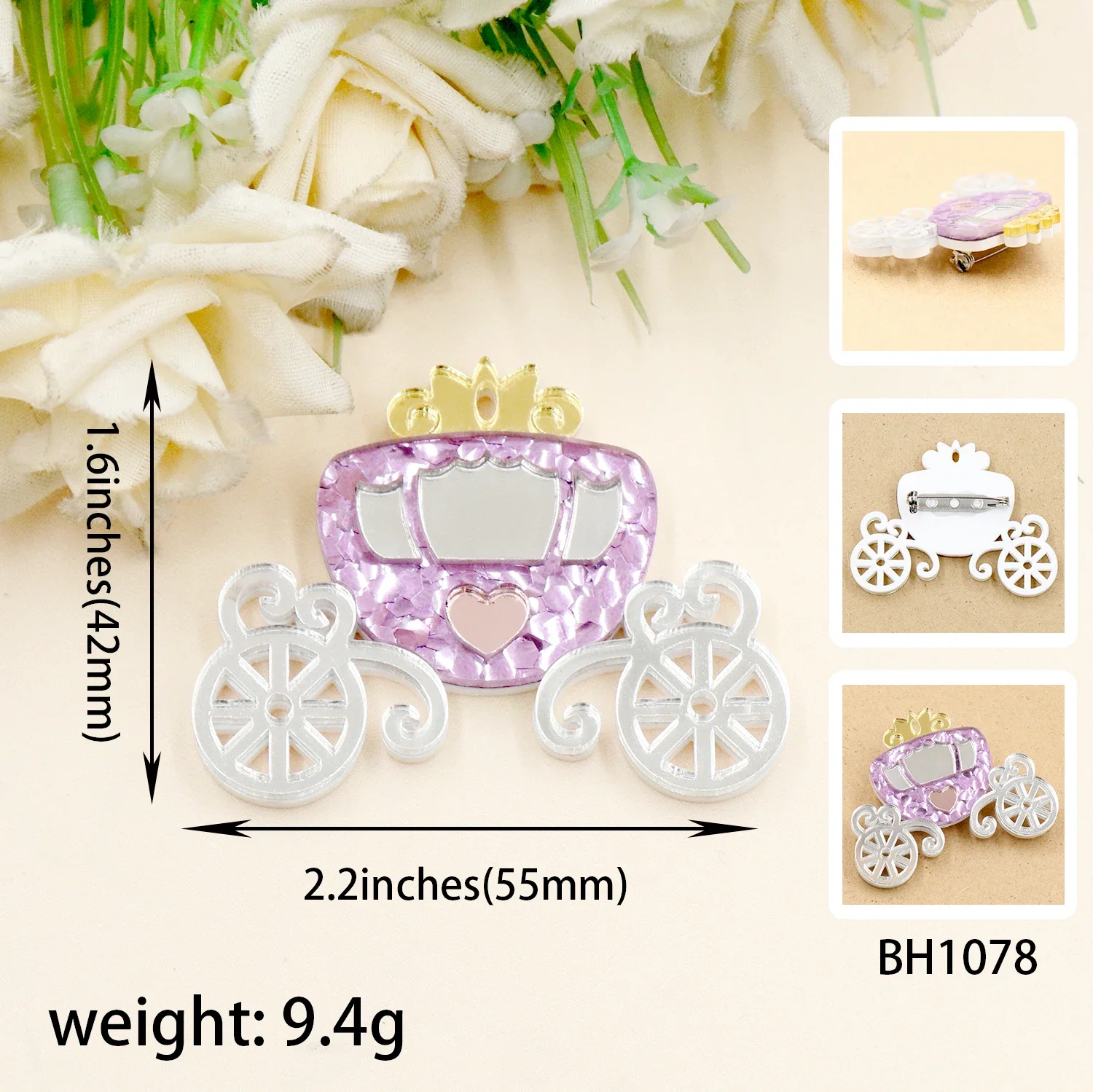 HYLBH1078 сказочная брошь в виде кареты для женщин акриловая Свадебная вечеринка