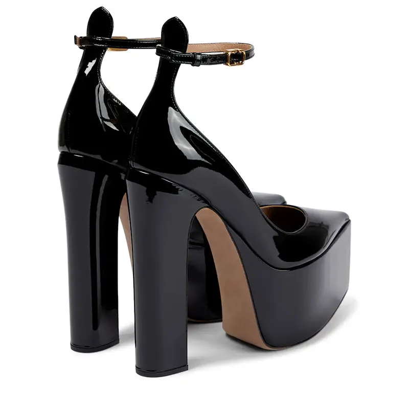 2022 waterproof platform super high thick heel design pointed shallow mouth thin belt Mary Jane women's single shoes