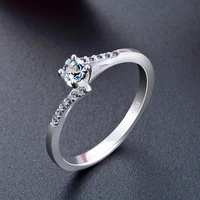 s925 sterling silver rings for women luxury four claws hoop round zirconia couple engagemen wedding ring gift marriage jewelry