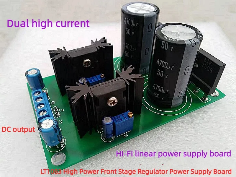 

Fever Lt1083cp High-power Linear Adjustable Regulated DC Power Supply Board HIFI Linear Pre-stage Power Supply Board