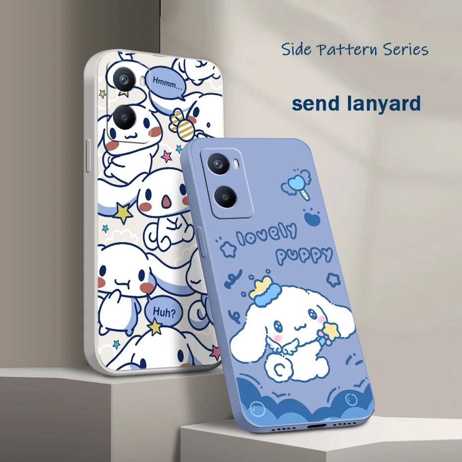 

cinnamoroll Cute Anime Phone Case For OPPO Realme 9i 8i 8 7i 6i 6s 5i C21 C17 C11 C2 Pro Plus Liquid Rope Funda Cover