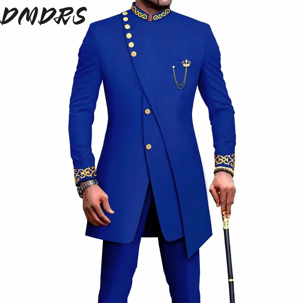 Элегантный Африканский Национальный принт батик мужской повседневный костюм из