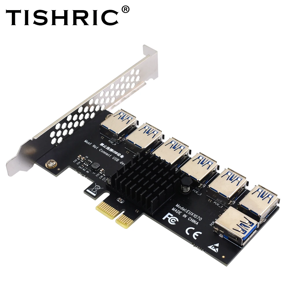 Райзер TISHRIC PCI Express с усилением PCI-E от 1 до 4 PCIE USB 3 0 концентратор 1x 16x для адаптера