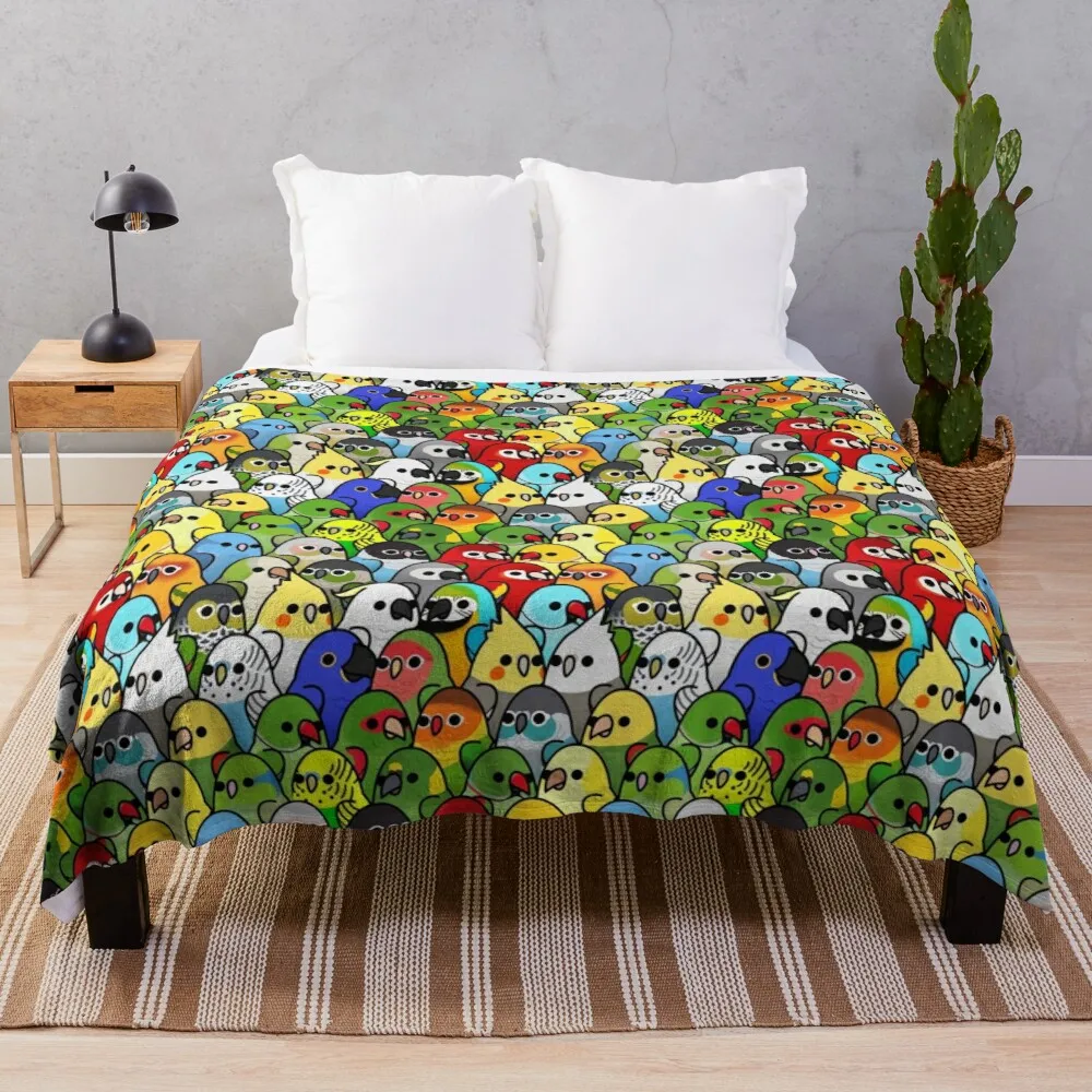 

Pássaros demais! Pássaro esquadrão clássico lance cobertor piquenique cobertor decorativo cobertores de cama