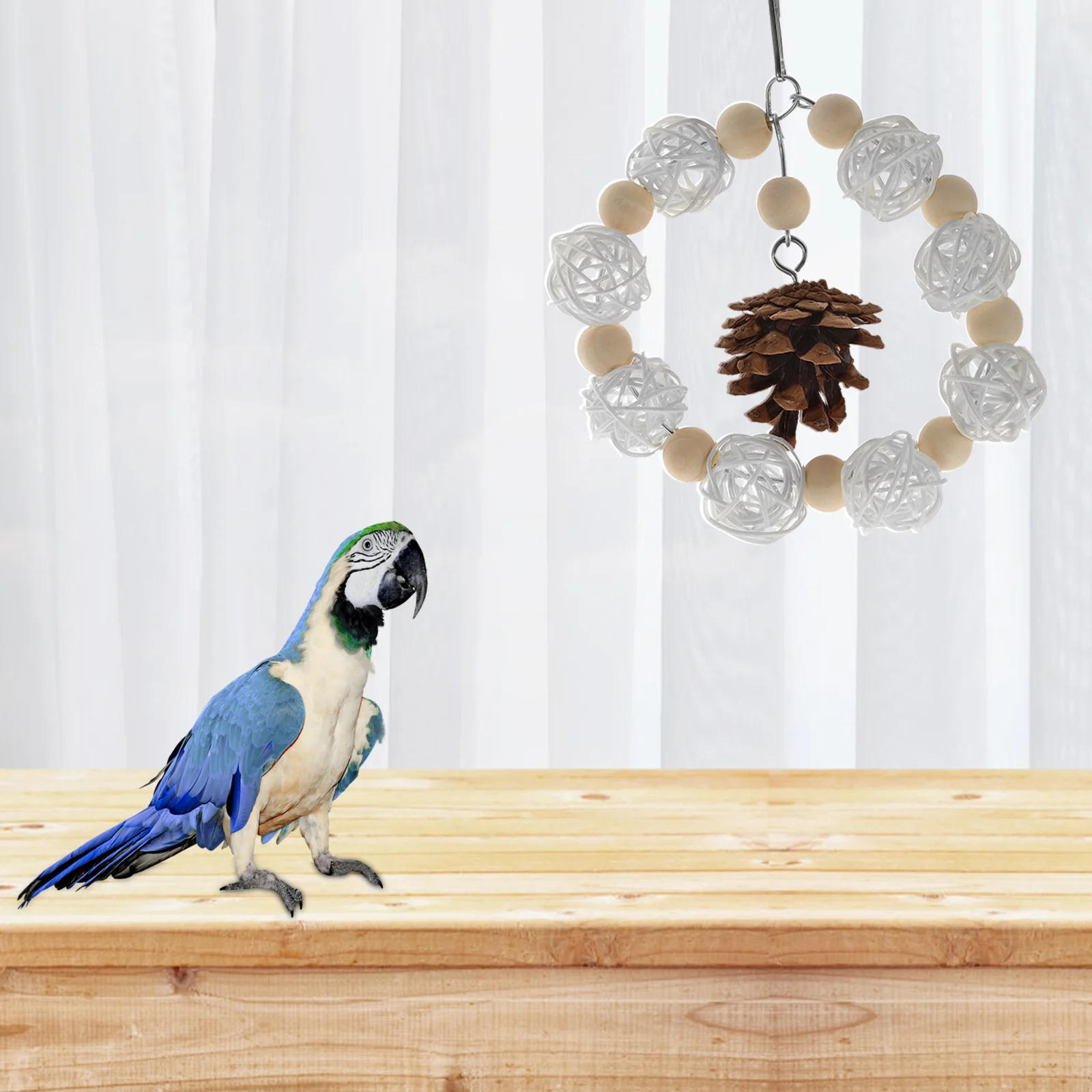 

Parakeet Bird Chew Toy Cage Bite Funny Parrot Birdcage 12x15cm Delicate Pine Cones Large