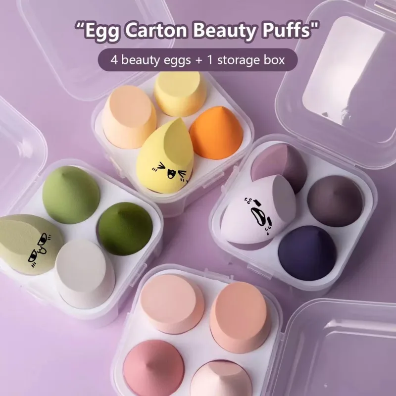 

Wholesale Beauty Blender Makeup Tools Accessories 3pcs 4pcs A Box Cosmetic Puff Cushion Sponge High Density Wet Dry 2 Ways Use
