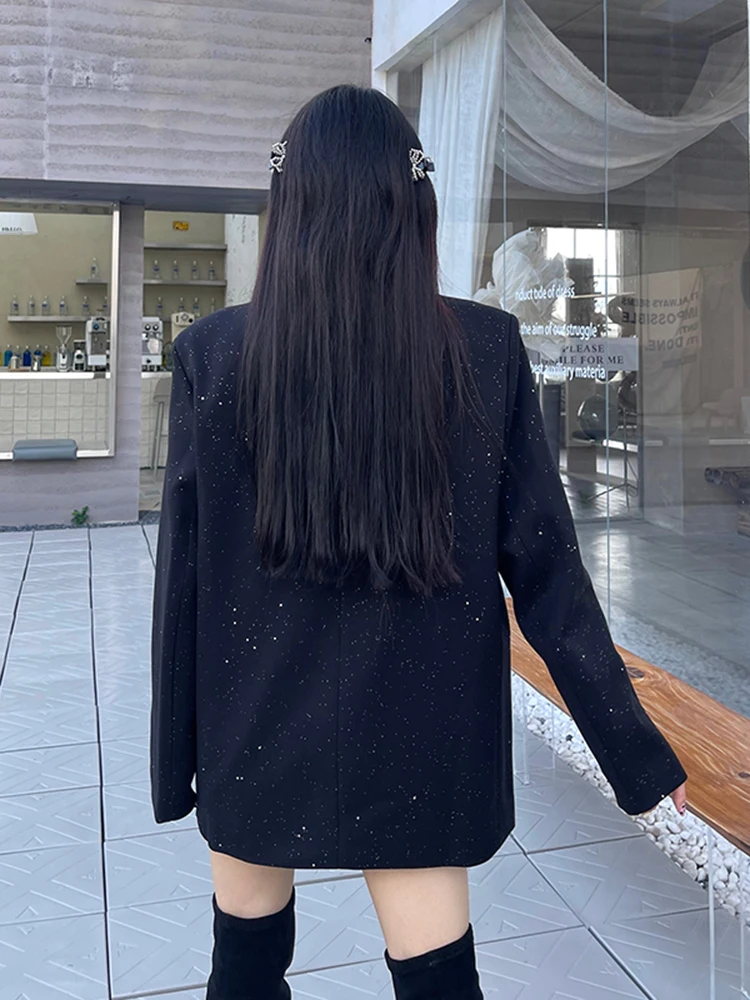 Высококачественный Блейзер BZVW с блестками для женщин Новинка осени 2024