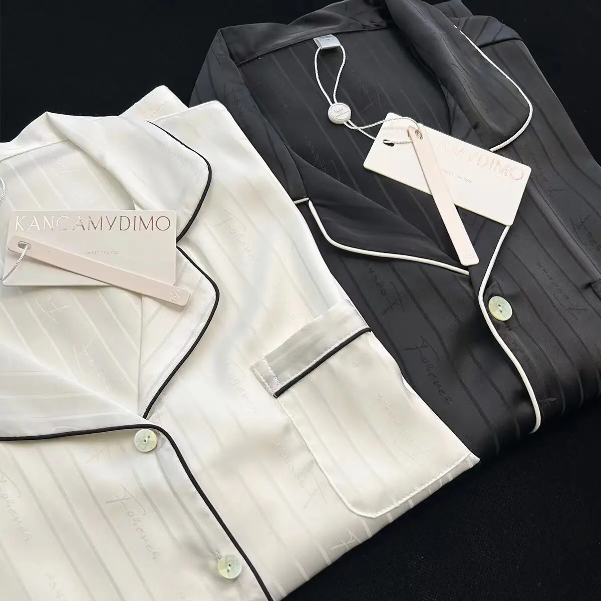 Couple Pajama Sets Striped Pijamas Silk Turn-down Collar Pijama Hombre Women & Men Nightwear Luxury Lovers Sleepwear M-5XL