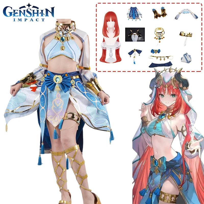 

Game Genshin Impact Cosplay Nilou Cosplay Costume Dress Wig Red Hair Women Dancer Dress Impact Sumeru Nilou Costumes Carnival