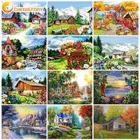 chenistory diy frame painting by numbers scenery pictures by numbers canvas painting adult kits unique gift for home decor wall