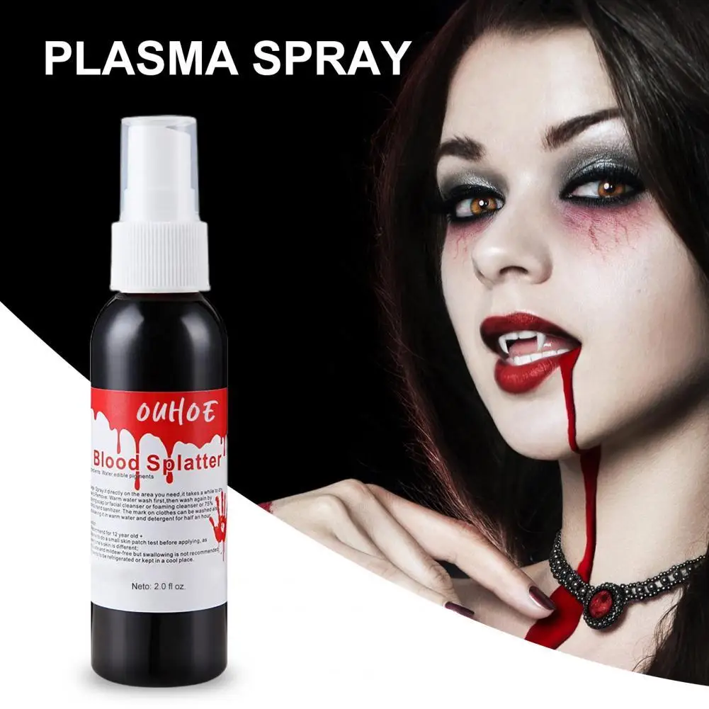 

60ML Halloween Fake Blood Spray Vampires Makeup Frightening Party Decor Human Zombie Blood Splatter Face Body Paint
