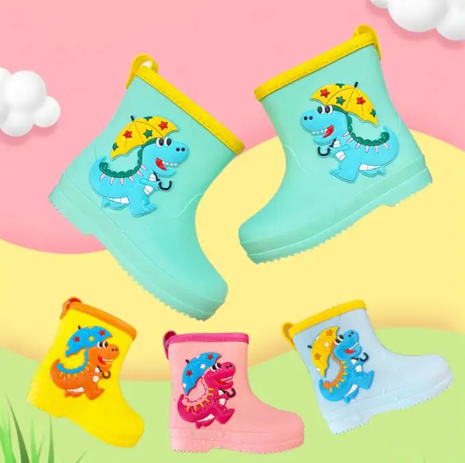 

Сапоги детские резиновые, Классическая непромокаемая обувь для начинающих ходить девочек и мальчиков, Мультяшные, для воды