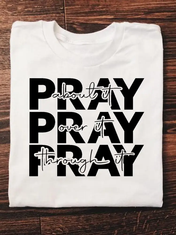 

Print T Fashion Women's Clothing Short Sleeve Clothes Ladies Faith Lovely Letter Trend 90s Female Graphic Tee Summer T-shirts