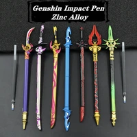 game genshin impact weapons model stationery nice creative ballpoint pen anime cosplay props sword pens fans souvenir gift 22cm