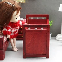 modern bed miniature compact wooden dollhouse wood bed furniture miniature dollhouse furniture pretend toy 112