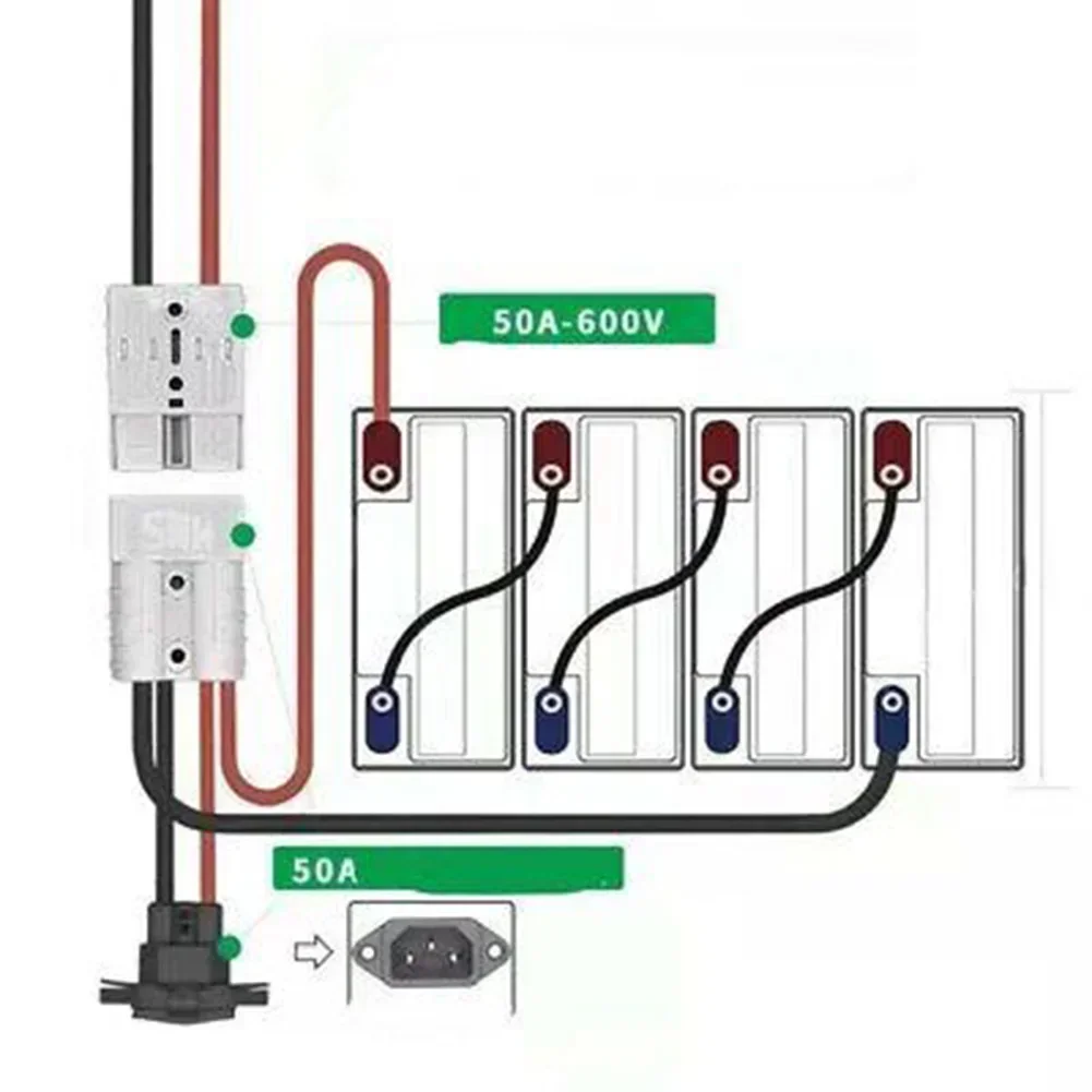 1 шт. двухполюсные разъемы 12AWG 50 А M8 красная/черная куртка или разъем для зарядки