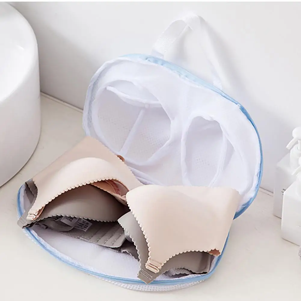 

Laundry Bag with Handle Dense Mesh Polyester Elastic Anti-scratch Underwear Washing Bag for Home