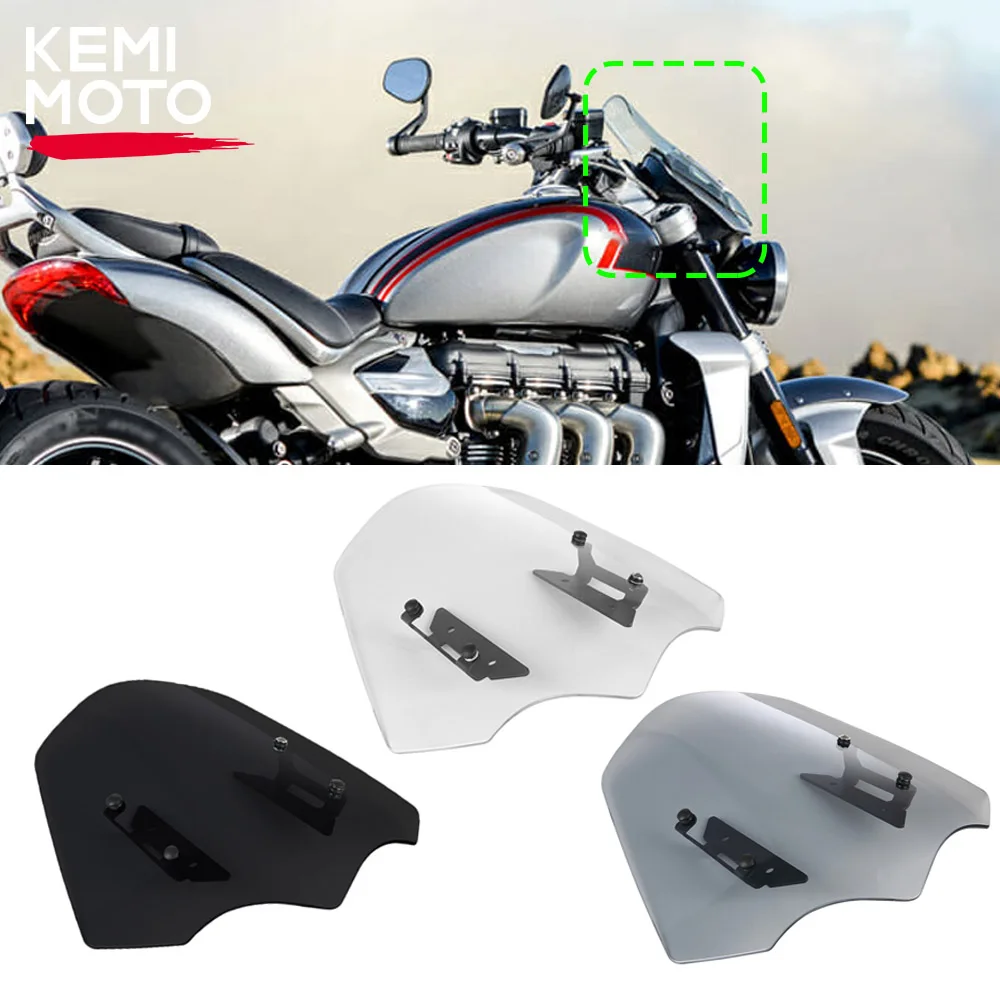 Windscreen Windshield Wind Deflector Shield with Bracket for ROCKET 3 3R GT 2020 2021 2022 ABS Motorcycle Accessories Mouldings