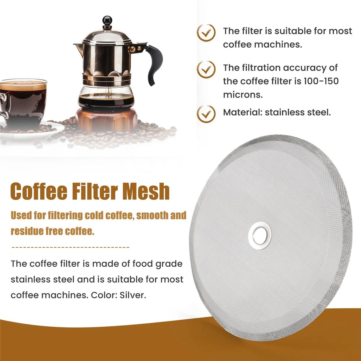 4 шт. дюйма сменной сетчатый фильтр для кофе из нержавеющей стали 1000 мл кофеварки