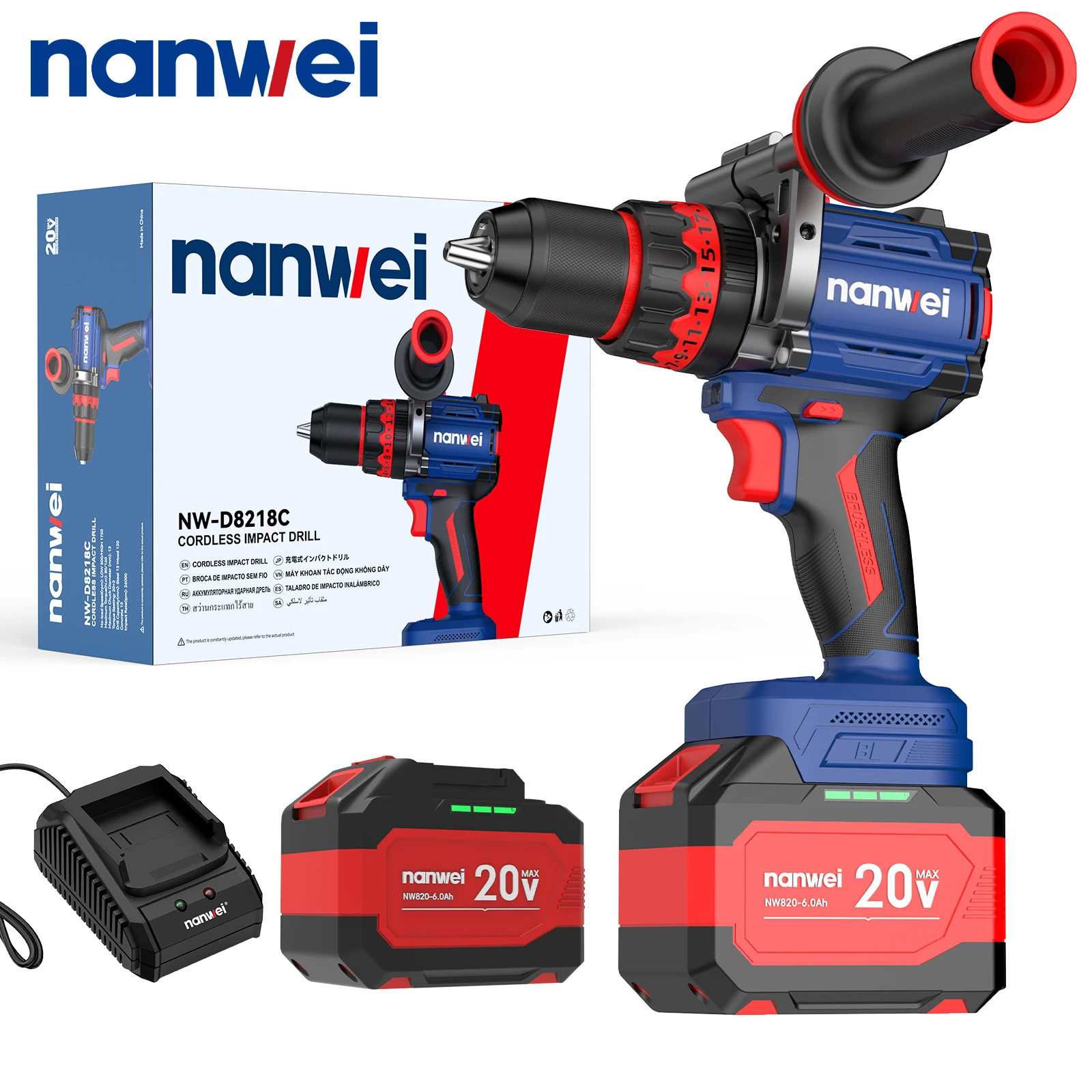 

Бесщеточная ударная дрель Nanwei 160 Нм для аккумулятора Makita