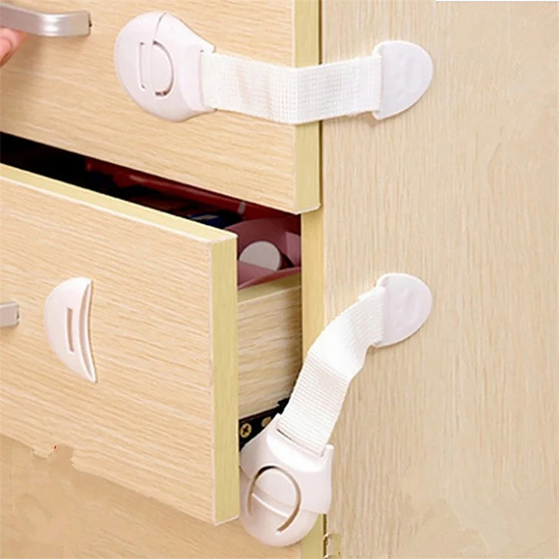 

5 Pcs/lot Drawer Safety Strap Lock for Baby Children Cabinet Refrigerator Door Toilet Lid Lock Kids Safety Protector Accessories