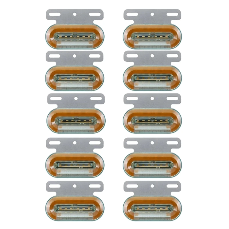 

LED Round Clearance Side Marker Light Amber for Trailer Truck RV,10 Pack 24V A70F