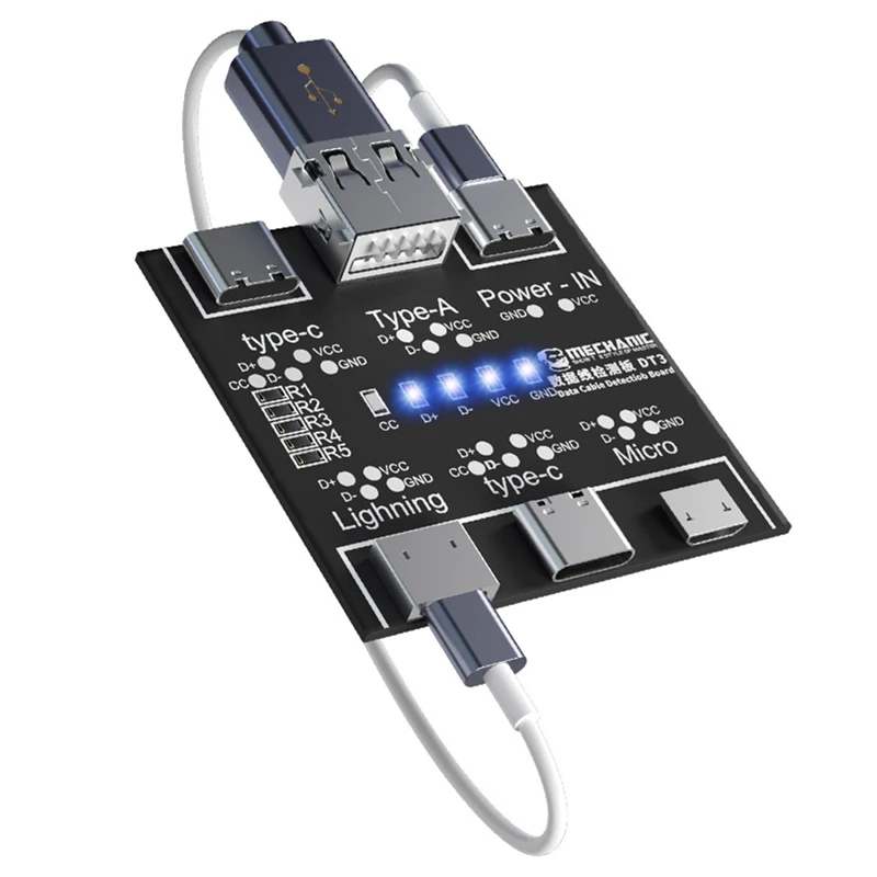 

MECHANIC DT3 USB Cable Tester Data Cable Detection Board For Android iOS Type-C Short Circuit On-Off Switching Test Board Tool