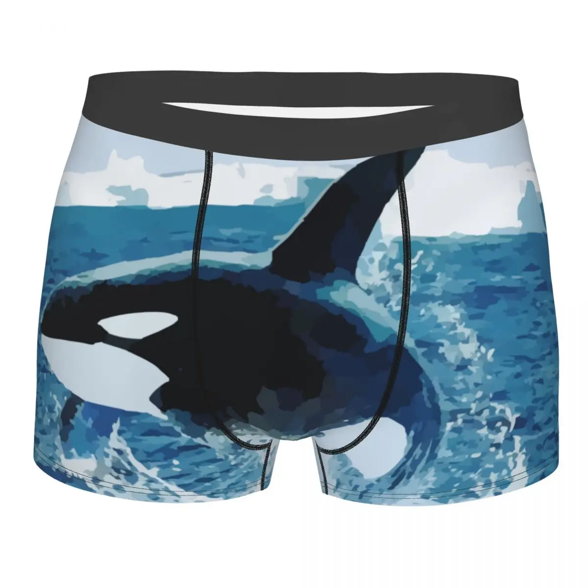 

Orca Whales Men Boxer Briefs Highly Breathable Underpants Print Shorts Gift Idea