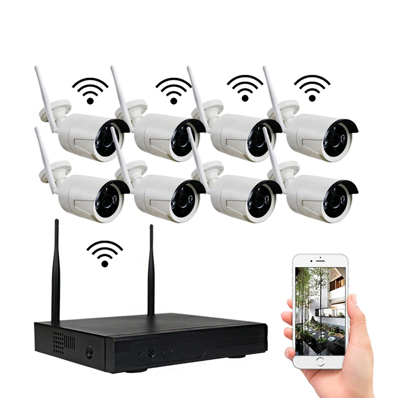 

HD Wireless CCTV Wifi IP Security Camera Kit P2P IR CCTV Camara Kit IP 1080P 2MP Night Vision 8CH NVR Kit Security Camera System
