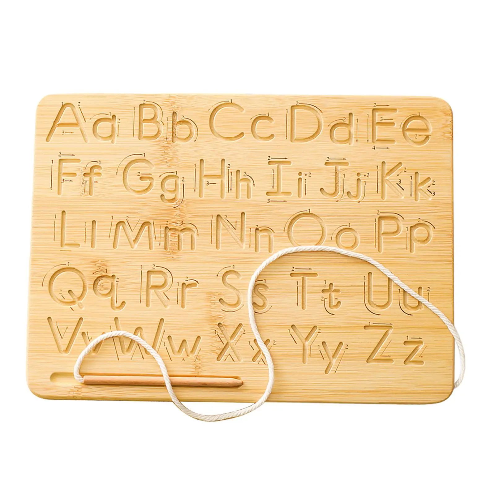 

Letter Practicing Board Tracing Board Wooden with Pen 2 in 1 Learning Playset Puzzle 3 Years Old Double Sided Exercise Board
