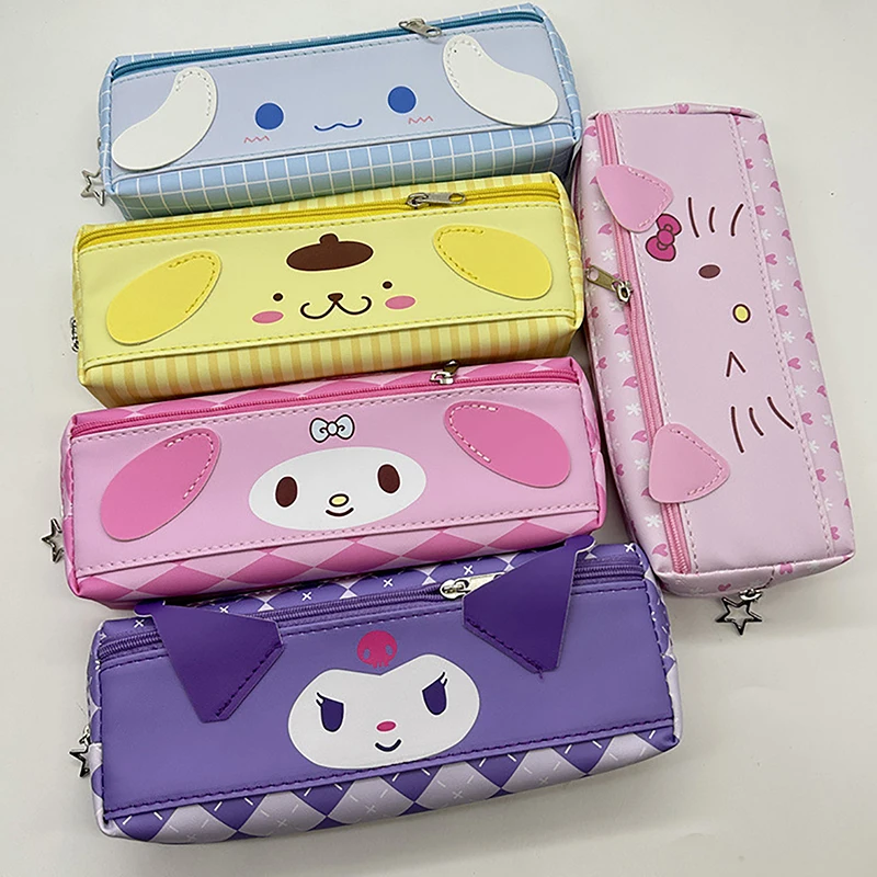 Пенал Sanrio из искусственной кожи для хранения косметики Kuromi Hello kitty женский модный