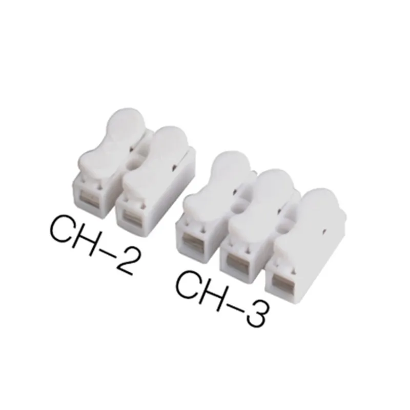 10Pcs CH-2 CH-3 Spring Wire Quick Connector 2P 3P Electrical Crimp Terminals Block Splice Cable Clamp Easy Fit Led Strip