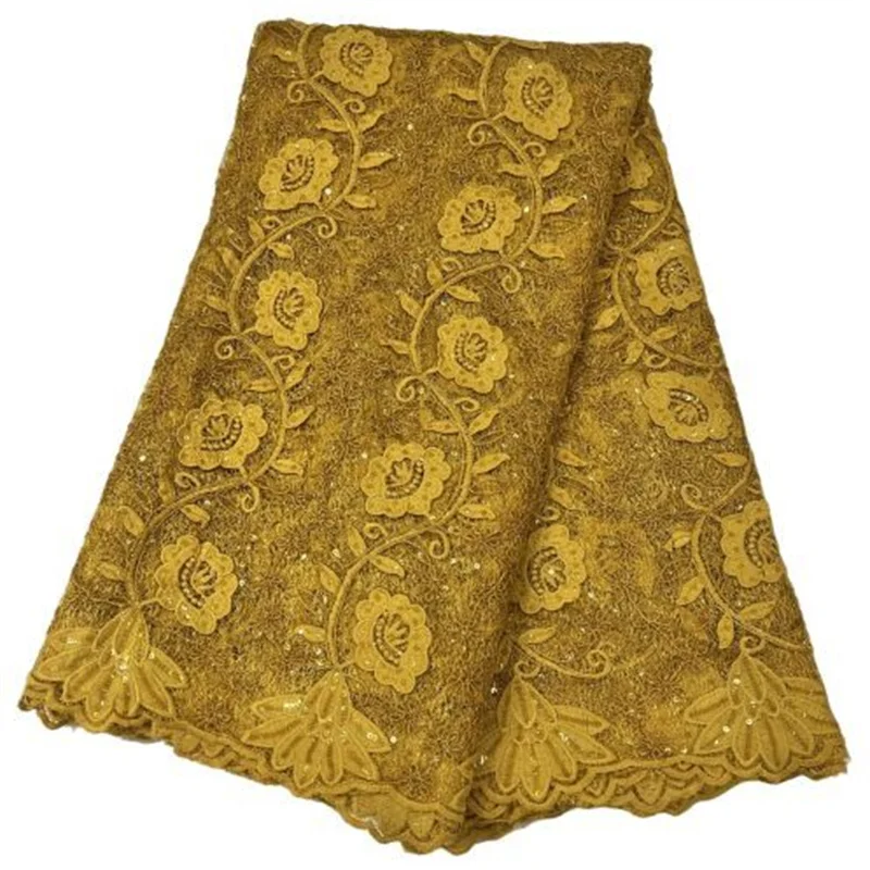 

Latest French Tulle Lace Fabric 5 Yards 2022 High Quality Nigerian Women Wedding Sequins Embroidery African Lace Fabric