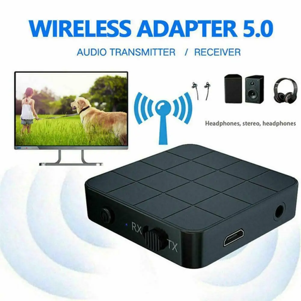 

2 in 1 Bluetooth 5.0 Audio Receiver Transmitter 3.5mm AUX Jack Stereo Music Audio Wireless Adapter For Car TV PC KN321