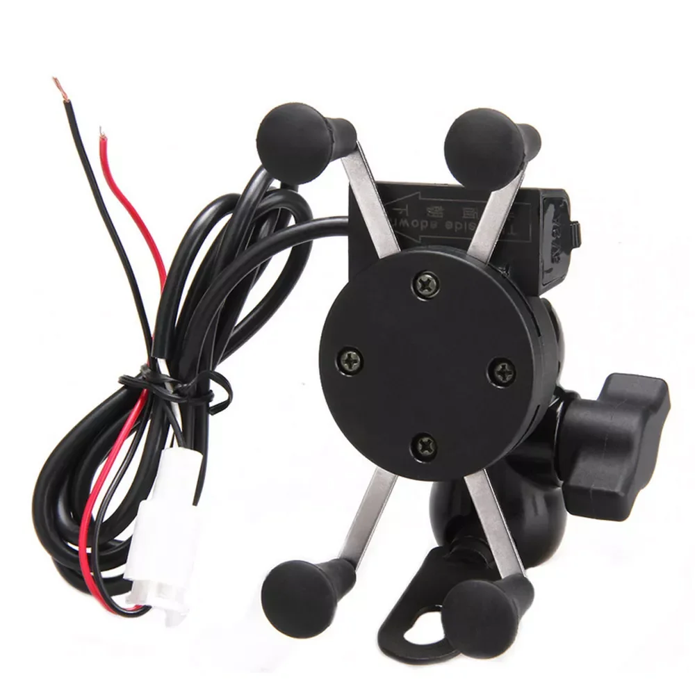 

2023 Besegad Motorcycle Mobile Phone Holder Mount Support With USB Charger 360Degree Rotation for Moto pouch 3.5-6 inch GPS brac