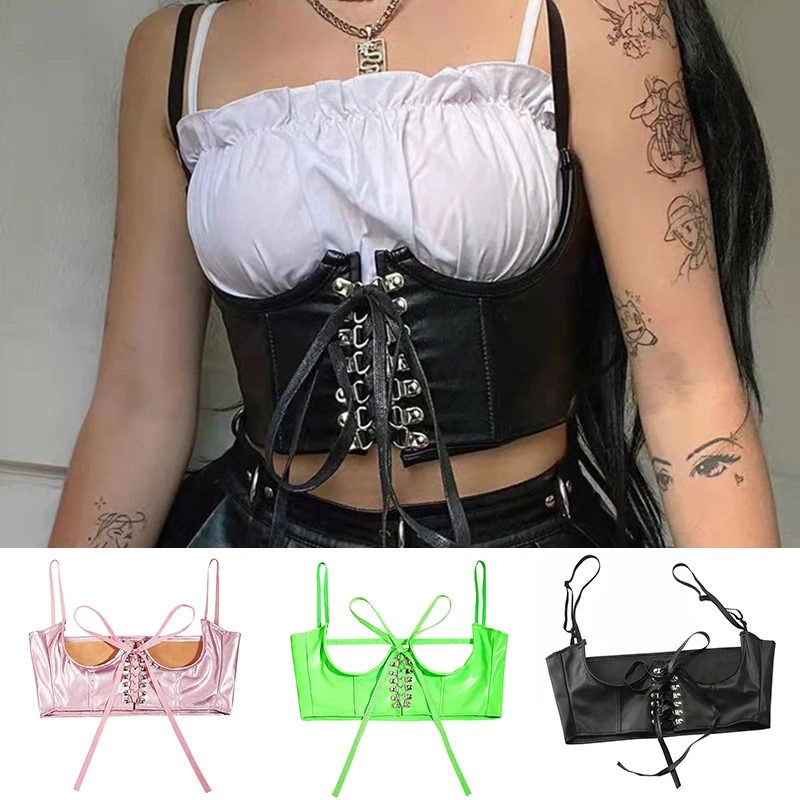 

Fashion Suspender Belt PU Leather Corset Belt Punk Lace-Up Bandage Belt Wide Waist Belt Shapewear Cummerbunds Streetwear Gothic