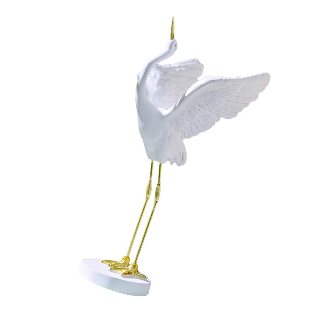 

Crane Ornament Household Decorative Decorations Home New Chinese Style Resin Crafts Elegant Synthetic Bird