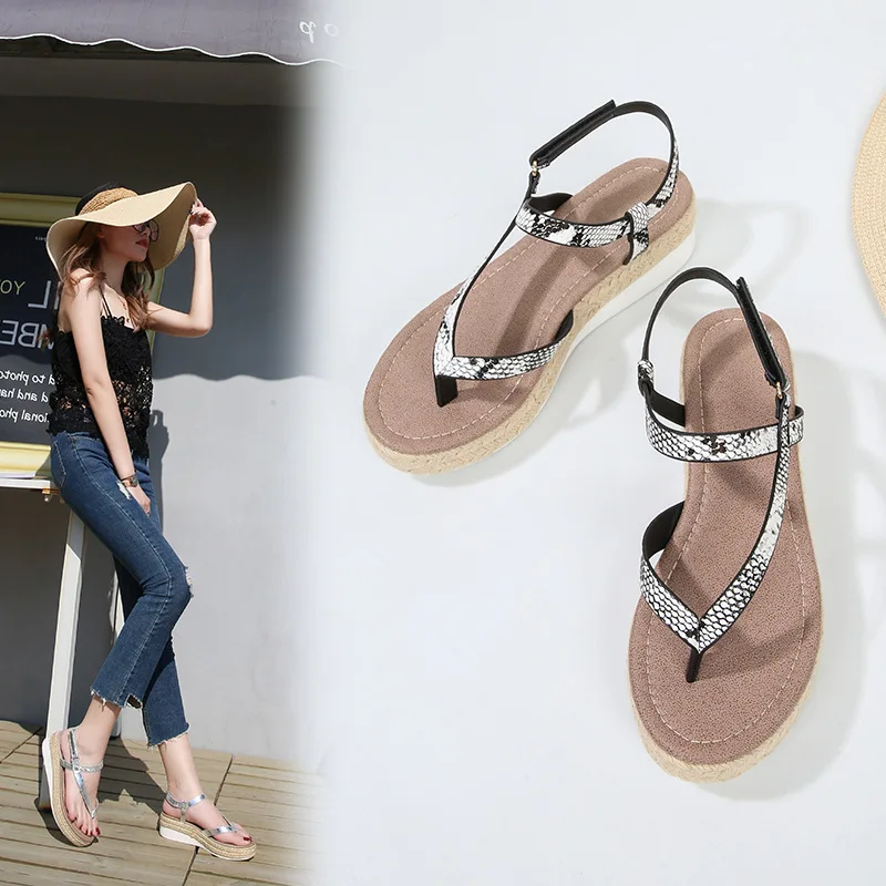 

Beige Heeled Sandals Female Shoe Large Size 2022 Women's Clogs Wedge Black Girls Big Gladiator Bohemian Comfort Low New Platform