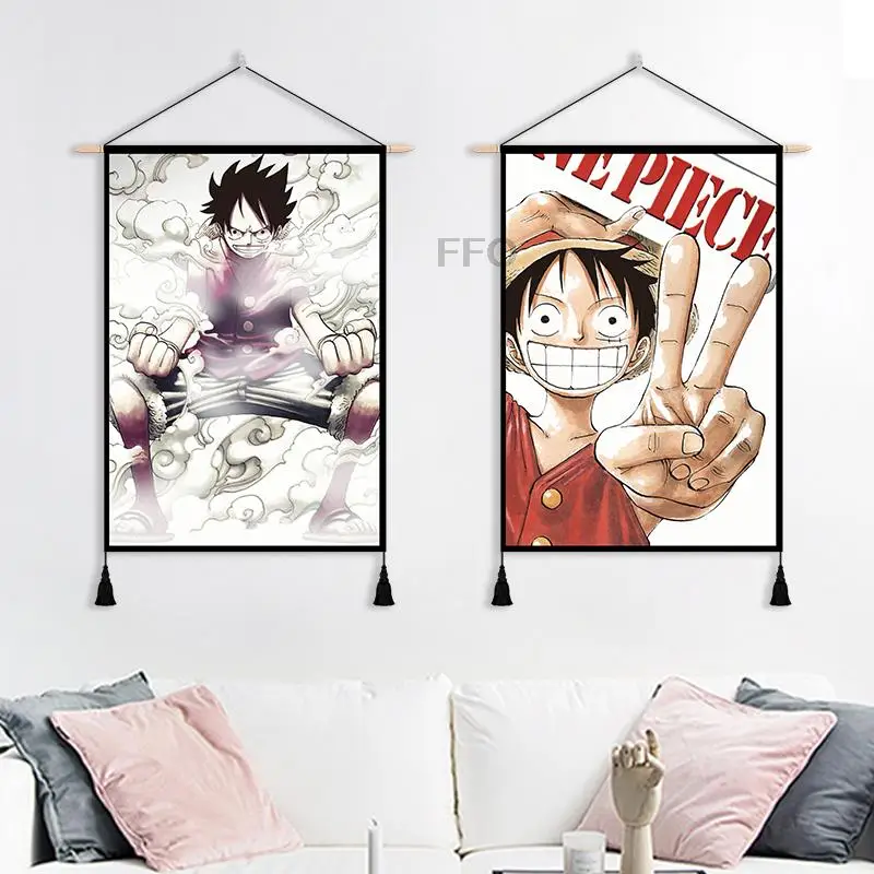 

FFO Ins One Piece Tapestry Cartoon Animation Tapestries Luffy Sanji Art Aesthetics Room Decoration Rental House Renovation Boys