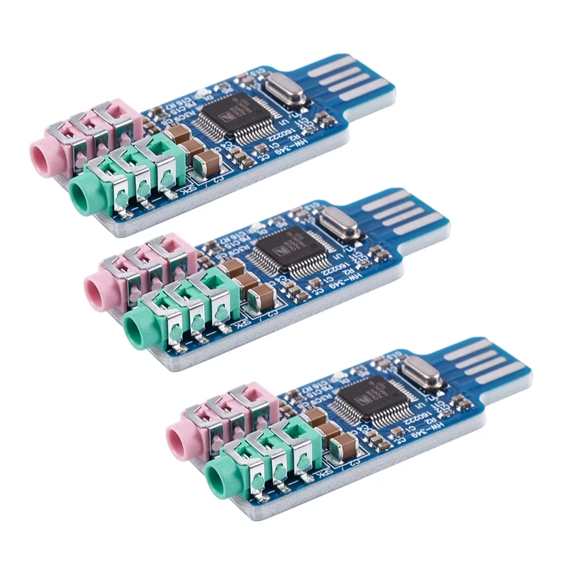 

3X Free Driver USB Sound Card CM108 USB Sound Card Chip Blue