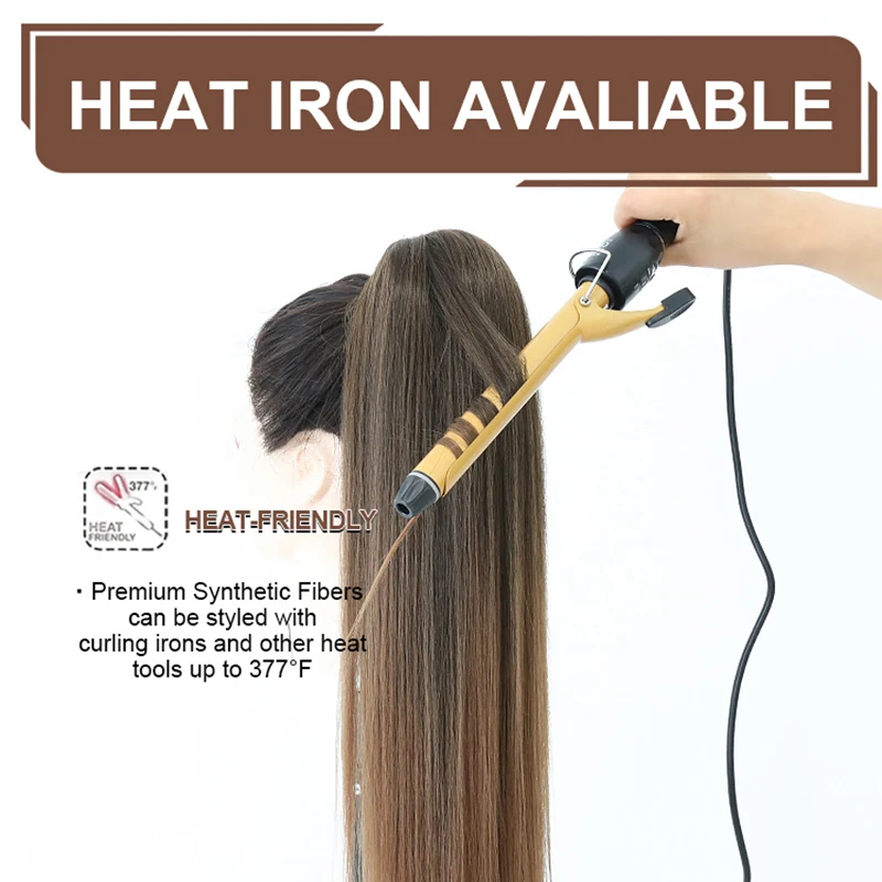 Оптовая продажа прямые синтетические накладные шиньоны со снежинками на шнурке