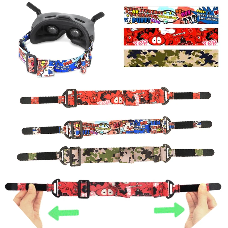 

Colorful Headband Soft Elastic Head Strap Adjustable for DJI Avata Goggles 2/FPV Goggles V2 Glasses Accessories