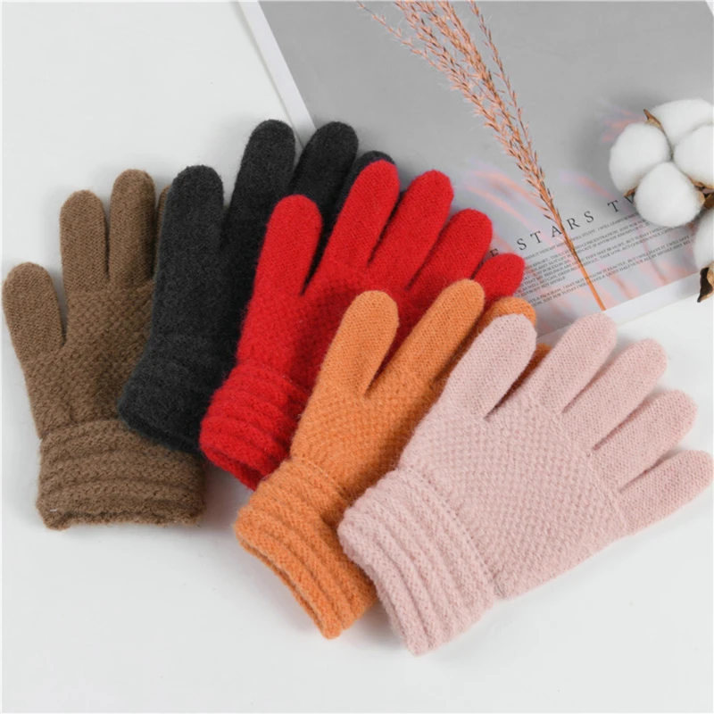 

New Fashion Kids Thick Knitted Gloves Warm Winter Gloves Children Stretch Mittens Boy Girl Infant Accessories